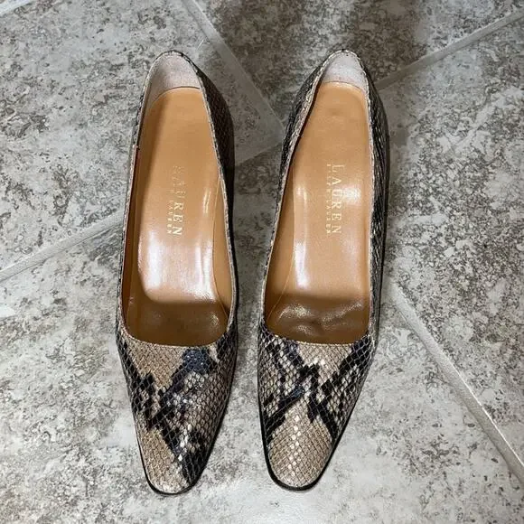 Laure by Ralph Lauren Snakeskin Heels INV7 - Picture 3 of 11